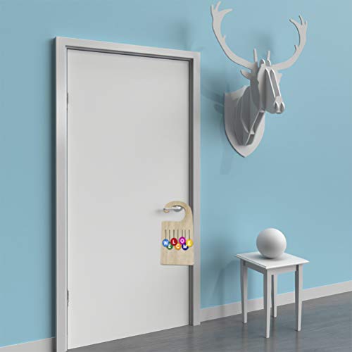 JANOU 6pcs Unfinished Wood Door Sign Blank Wooden Hanger Plaque DIY Craft Project Message Notes Memo Board Door Knob Sign JANOU