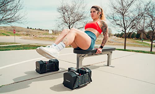 POWERBLOCK Travel Bench, Workout Bench, Folds Up for Easy Storage, Innovative Workout Equipment, Home & Commercial Gyms, Comfortable High Density POWERBLOCK