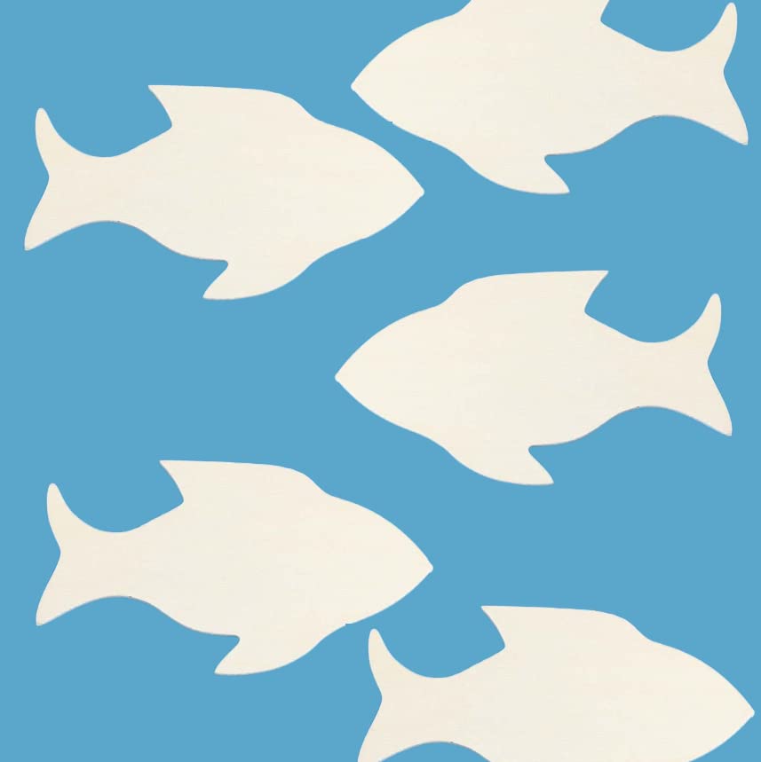 Pack of 24 Unfinished Wood Fish Cutouts by Factory Direct Craft - Fish Blank Wooden DIY Shapes for Scouts, Camps, Vacation Bible School, & Birthday Factory Direct Craft