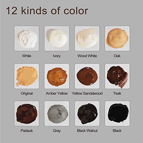 Wood Furniture Repair Kit - Set of 42 Hardwood Laminate Vinyl Floor Repair Kit Wood Fillers, Markers and Wax Sticks - Used for Cover Ups Scratches, SEISSO