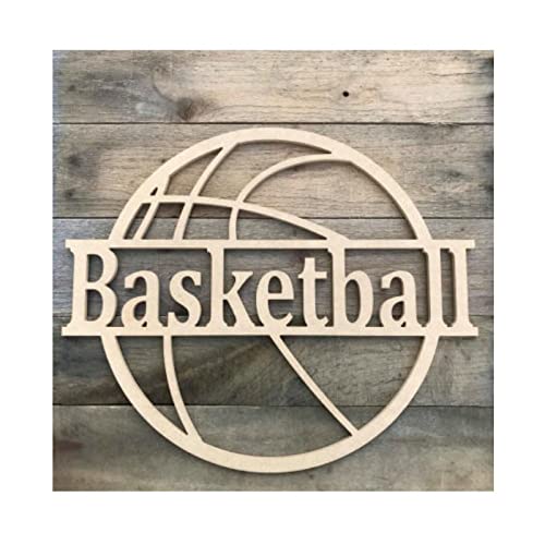 Basketball Personalized Wood Craft,Unfinished Wooden Cutout Art,DIY Wood Sign, Inspirational Farmhouse Wall Plaque,Rustic Home Decor for Bedroom Arupkeer