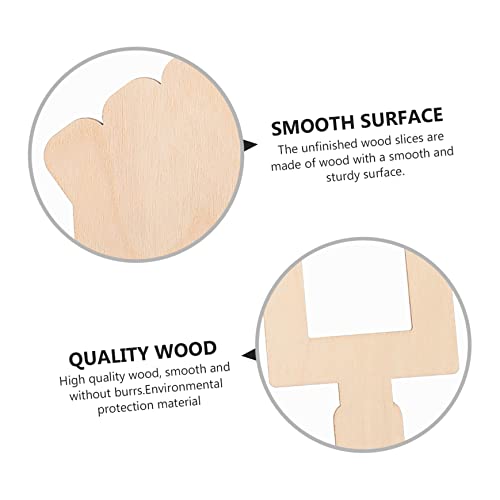 TEHAUX 40pcs Signboard Wood Piece Soccer Ornaments Football Wood Slice Unfinished Wood Helmet Blank Ornaments Sports Accessories Rugby Signage Making TEHAUX