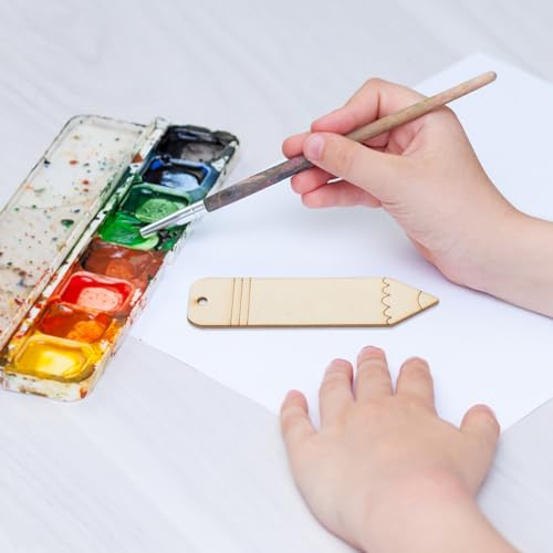 KALLORY Wood Blank Bookmarks DIY Wooden Craft Bookmark Unfinished Wood Cutouts Wood Shapes for Crafts Wood Bookmark Signs Unfinished Wood Crafts KALLORY