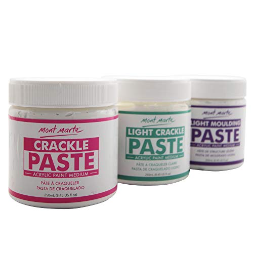 Mont Marte Crackle Paste Premium 8.45 US fl.oz (250ml) Tub for Texture Painting Effect with Opaque Finish, Ideal for a Range of Surfaces MONT MARTE