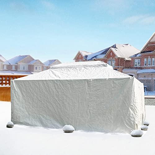Gazebo Accessories 12' x 20' Universal Winter Cover for Hardtop Gazebos,Enclosed Cover with Sidewalls and Mesh Windows Waterproof(White by domi domi outdoor living