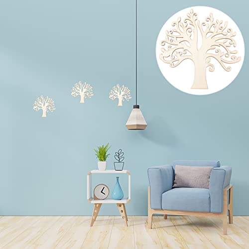 NOLITOY Unfinished Family Tree Cutouts 10pcs Unfinished Wood Tree Ornaments Wooden Blank Embellishments for Family Tree Weddings Christmas DIY Crafts NOLITOY
