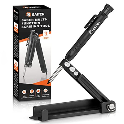Saker Multi-function Scribing Tool- Construction Pencil- Aluminum Alloy Scribe Tool with Deep Hole Pencil,DIY Woodworking Scribe Gauge Scriber Line