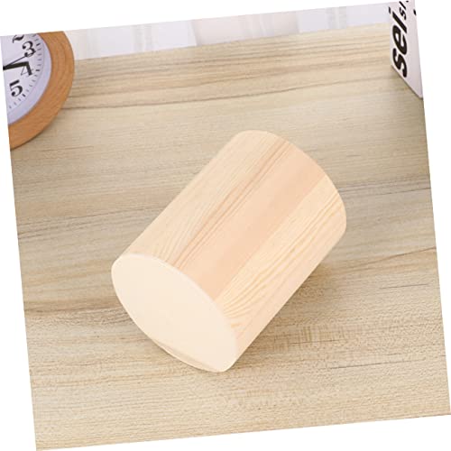 KALLORY 4 Pcs Wood Pencil Cup Makeup Brush Organizer Wood Pencil Stand Pencil Pot Holder Unfinished Wood Pen Holder Square Pen Cup Desk Pen Holder KALLORY