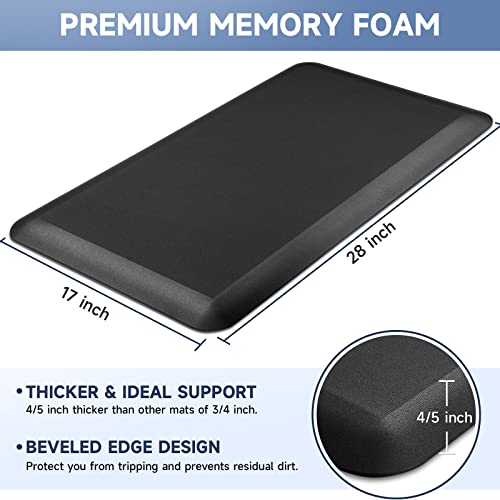 4/5 Inch Thick Kitchen Mats for Floor, StepRite Kitchen Rug for Standing Desk, Non-Slip, Thicker, Stain Resistant, Waterproof, Comfort Anti Fatigue StepRite