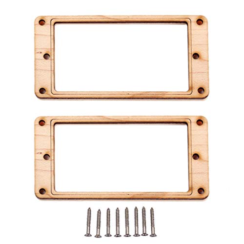 SUPVOX Pickup Frame Maple Wood Plastic Humbucker Mounting Ring with 8 Screws for Musical Instrument Guitar Bass GB305P (Golden) 2pcs SUPVOX