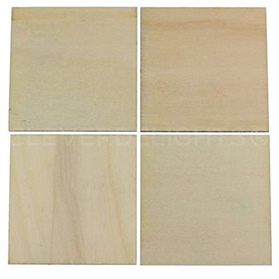 CleverDelights 3 Inch Wood Squares - 10 Pack - 3/32" Thick - 3" Unfinished Craft Pieces