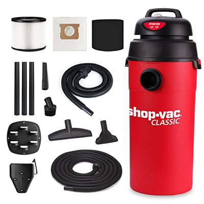 Shop-Vac 5 Gallon 5.5 Peak HP Wet/Dry Vacuum, Wall Mountable Compact Shop Vacuum with 18' Extra Long Hose & Attachments, Ideal for Jobsite, Garage,
