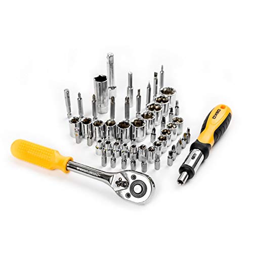 DEKOPRO 228 Piece Socket Wrench Auto Repair Tool Combination Package Mixed Tool Set Hand Tool Kit with Plastic Toolbox Storage Case DEKOPRO