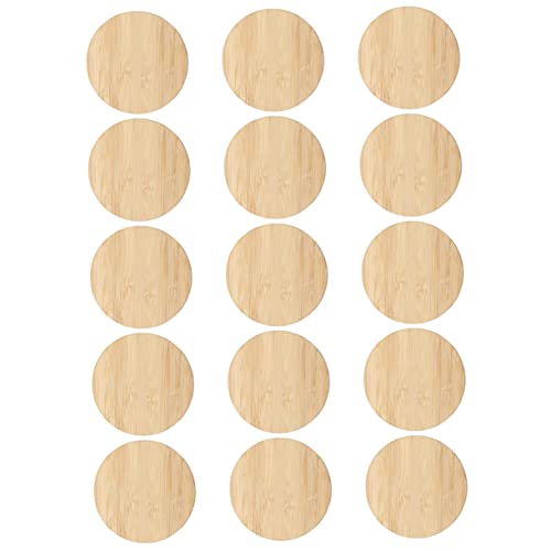 Operitacx 45 Pcs Round Bamboo Unfinished Wood Shapes Door Hanger Cutouts Tree Rounds Painting Wooden Discs Wood Circles for Crafts Wood Rounds Kids Operitacx