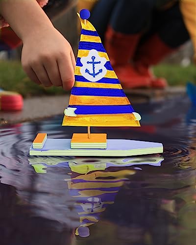 Jenaai 10 Pcs DIY Wooden Boat Kits Wooden Sailboat to Paint Decorate Unfinished Wood Blank Craft Model Boat Toy Sailboat Building Activities for Kids Jenaai