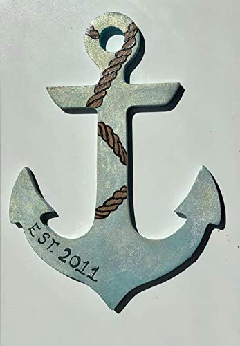Anchor Cutout Unfinished Wood Nautical Beach House Decor Ocean Door Hanger MDF Shape Canvas Style 1 (6") Diverse Woodworking