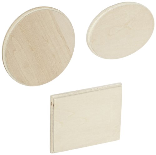 Walnut Hollow Baltic Birch Plaque Circle, Oval, Rectangle Assortment -  Assorted Sizes - Pack of 72