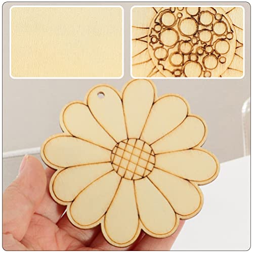 EXCEART 50 Pieces Unfinished Dragonfly Cutouts Blank, Painting Blank Wood Butterfly, Sunflower, Flower, Dragonfly, Mushroom Shaped Slices Cutouts EXCEART