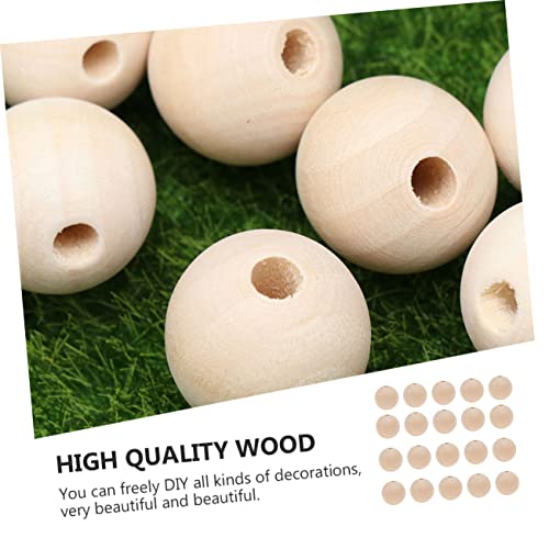 Gogogmee 50pcs Log Dispersion Beads Round Wood Spacer Beads Unfinished Spacer Beads Jewelry Making Rustic Garland Wood Loose Spacer Round Spacer Gogogmee