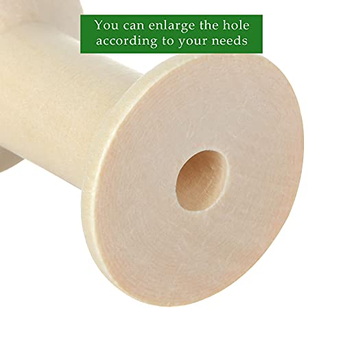 CYEAH 40PCS Wooden Spools for Crafts 2 Inch, Empty Thread Spools for Crafts, Splinter- Free Unfinished Wood Spools for Embroidery and Sewing Machines CYEAH