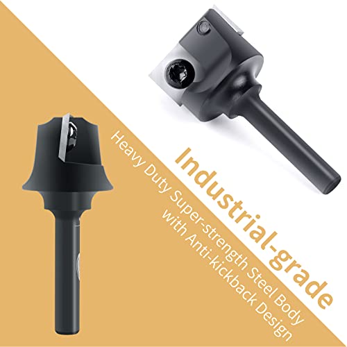 CNC Spoilboard Surfacing Router Bit, 1/4" Shank 1" Cutting Diameter, Carbide Insert Slab Flattening Router Bits Planing Bit Wood Planer Bit BINSTAK