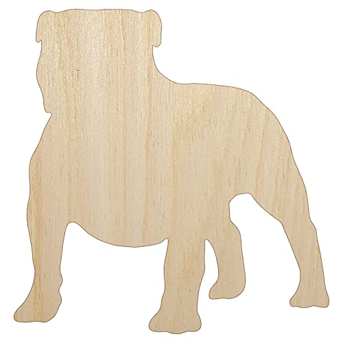 Bulldog English British Dog Solid Unfinished Wood Shape Piece Cutout for DIY Craft Projects - 1/8 Inch Thick - 6.25 Inch Size Sniggle Sloth