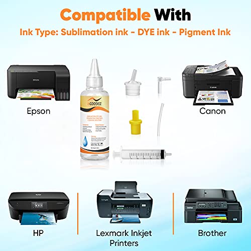 NGOODIEZ Printhead Cleaning Kit for Inkjet Printers Epson, HP, Brother, or Canon - Universal Print Head Cleaner Kit for Printer Nozzle - Works on NGOODIEZ