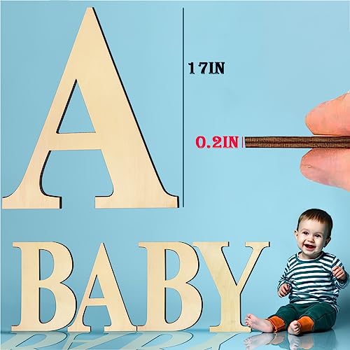 17 Inch Large Wooden Letters, Paintable Large Wood Letter for Crafts, Unfinished Blank Wood Alphabet Letter for Birthday, Parties, Wedding, Christmas BIUWING