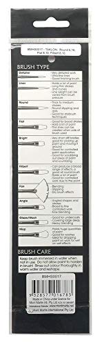 Mont Marte Gallery Series Acrylic Brush Set, 6 Piece. Selection of Synthetic Hair Paint Brushes Suitable for Acrylic Painting MONT MARTE