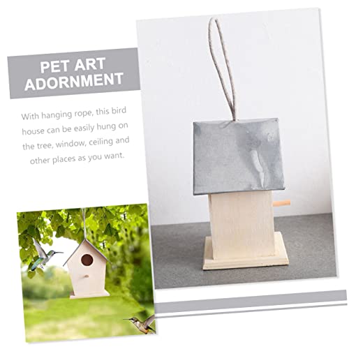 BESPORTBLE Outdoor Bird House Hanging Birdhouse Hummingbird Nest Unfinished Wood Birdhouse Bird Nest Desktop Ornament Birdhouse to Paint Bird Hut BESPORTBLE