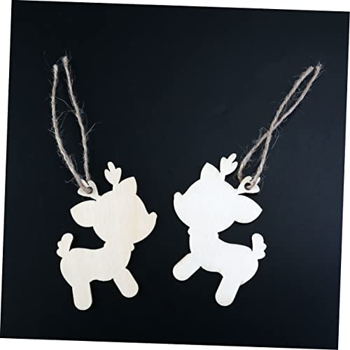 DECHOUS 10pcs Unfinished Wooden Ornaments Christmas Centerpieces Christmas Tree Cutout Christmas Tree Ornament Skull Pattern Pendant Deer Wooden DECHOUS