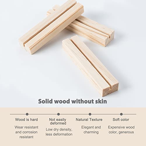 OLYCRAFT 20pcs Wood Place Card Holders 3.5mm Slot Wood Sign Holders Table Number Stand Table Number Holders for Wedding Party Events Decoration OLYCRAFT