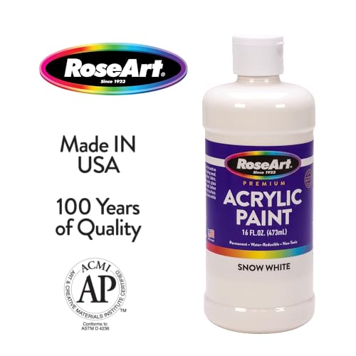 RoseArt 16oz Snow White & Raven Black Acrylic Paint Set RoseArt 16oz Snow White & Raven Black Acrylic Paint Set