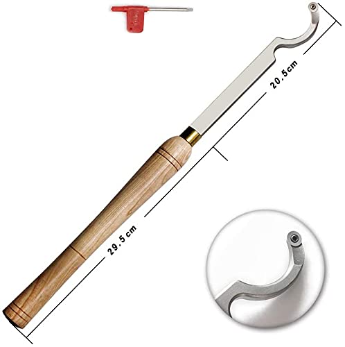 YUFUTOL Carbide Tipped Wood Turning tools Lathe set (Finisher/Rougher/Detailer/Hollower Swan Neck Hollower with Solid Wood Handle)and YUFUTOL