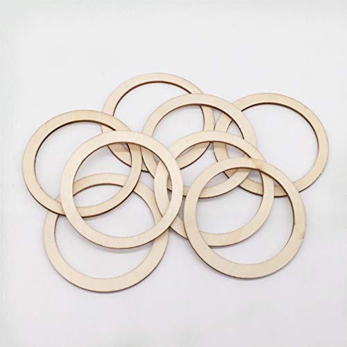 Ciieeo 50pcs Wreath Frames Unfinished Wood Pieces Rings Shape Round Wood Linking Rings Wooden Pieces for Floral Craft DIY Craft Making Ciieeo