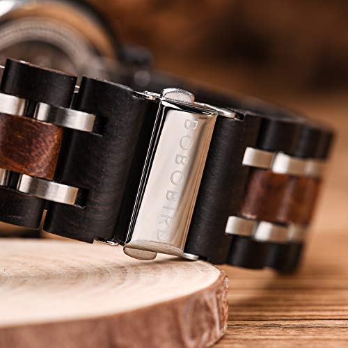 BOBO BIRD S18-1 Personalized Engraved Wood Watch Customized Wooden Watches for Husband Boyfriend Birthday Anniversary (Man-1) BOBO BIRD