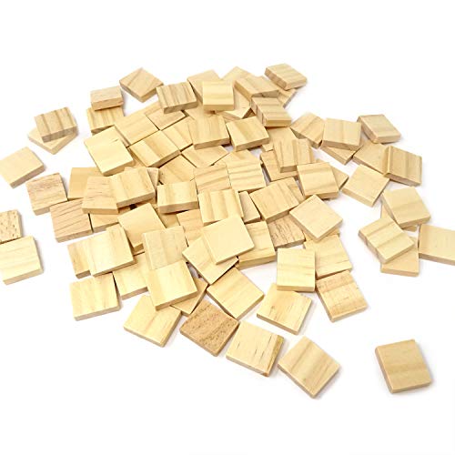 Honbay 100PCS Rectangle Shaped Unfinished Blank Wood Pieces Wood Slices Wood Chips Embellishments for DIY Crafts, Home Decoration, Board Games, Early HONBAY
