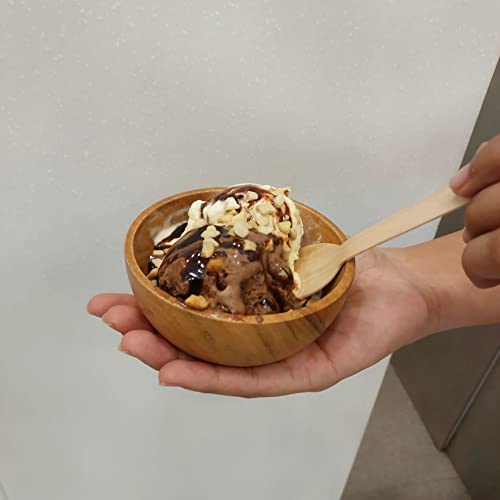 LAVAUX DESIGNS Set of 6 small acacia wood dessert bowls 4.2 * 2 inches | 8 oz capacity | Charcuterie accessories | use for dipping, condiments, nuts, LAVAUX DESIGNS