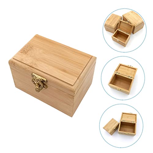 Holibanna 1pc Box Wooden Storage Box Makeup Organizers Jewelry Organizer Necklace Storage Bag Unfinished Girls Ring Holder Wood Watch Display Case Holibanna