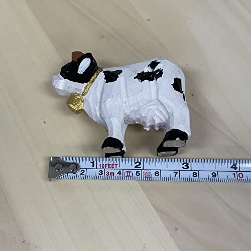 YEEYAYA Cow 3” Wood Sculpture Hand Carved Wood Figurine Wood Statue Room Decor Home Decor Farm Animals Zoo Animals YEEYAYA