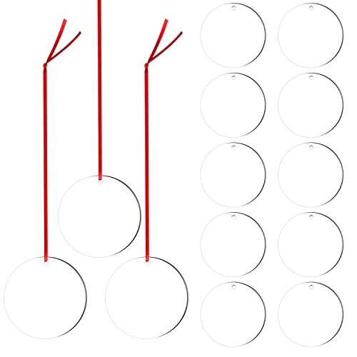 SAVITA Sublimation Blank Pendants, 10pcs 3.15inch Sublimation Ornament Blanks Ornaments MDF Sublimation Blanks Personalized Round Halloween Christmas SAVITA