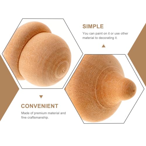 Acorns Tray for Crafts Unfinished Art bin Bowls Real Driftwood Sensory supplies-20 Pcs Wooden Acorns Unfinished Doll DIY Crafts Wooden Peg Doll Home Amosfun
