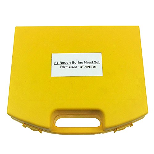 HFS (R) Boring Head R8 Shank Carbide Boring BAR Set Bridgeport Milling (F1-3IN 2/4IN 12PCS) HFS