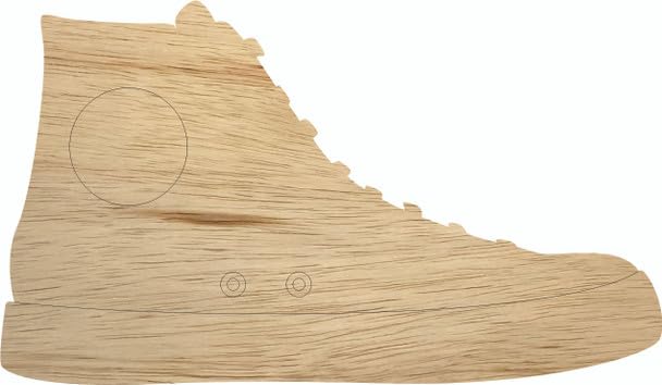 Wooden Sneaker Tennis Shoe 3" Cutout, Unfinished Shoe Craft Shape, PBl NEXTCraft