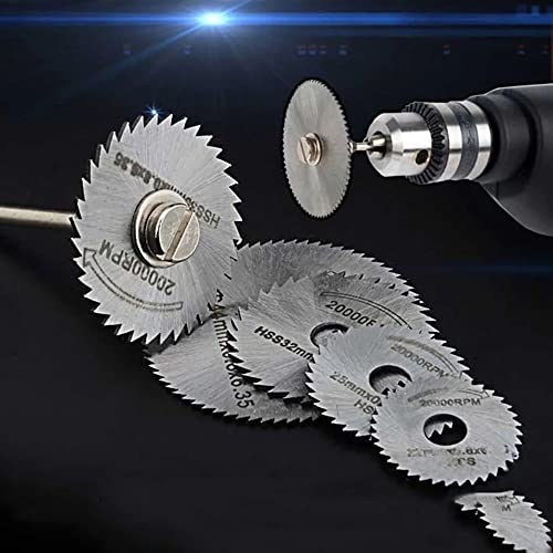 7pc HSS Circular Saw Blades with 1/8" Shank Cutting Wheel Set Rotary Tools for Wood Metal DIY Craft YWHWLX