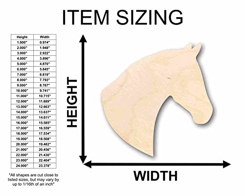 Unfinished Wood Horse Head Silhouette - Craft- up to 24" DIY 10" / 1/8" 24 Hour Crafts