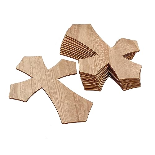 12 Inch 12 Pack Wood Cross Unfinished Wooden Crosses for Crafts Blank Wood Cross for Wall Decor DIY Project Cregugua