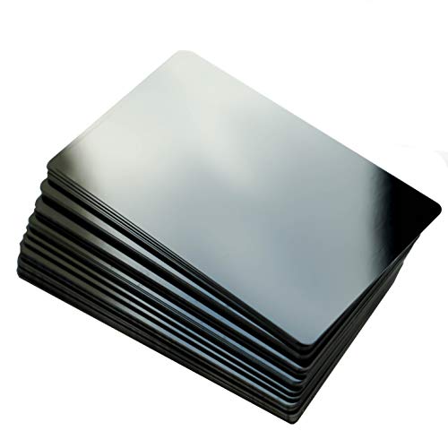 RXBC2011 100pcs Blank Metal Business Cards Laser Engraving Aluminum (black, 100 pcs) RXBC2011