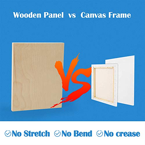 Falling in Art Unfinished Birch Wood Canvas Panels Kit, Falling in Art 4 Pack of 8x10’’ Studio 3/4’’ Deep Cradle Boards for Pouring Art, Crafts, Falling in Art
