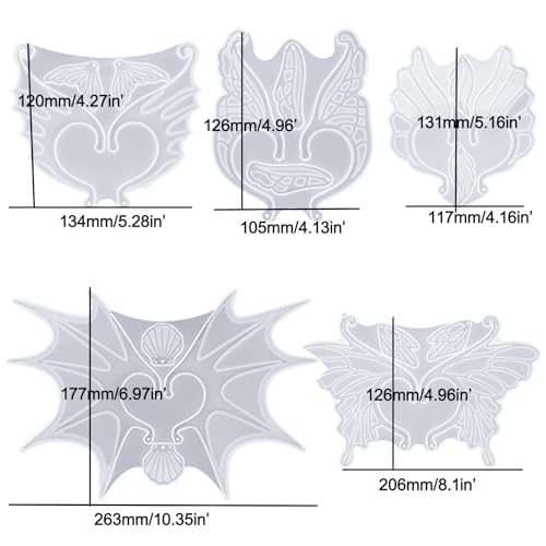 5 Set Earrings Silicone Resin Mold Ear Loop Butterfly Shaped Epoxy Silicone Casting Molds Hoops for Rings Jewelry Ornament Earring Eardrop Hooks, 3D Qinlunuho